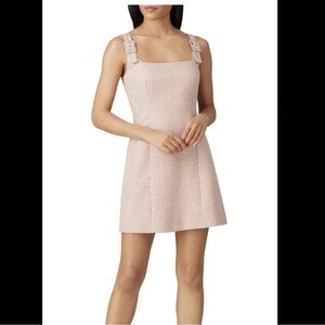 Alexachung gingham pink mini dress with buckle detail